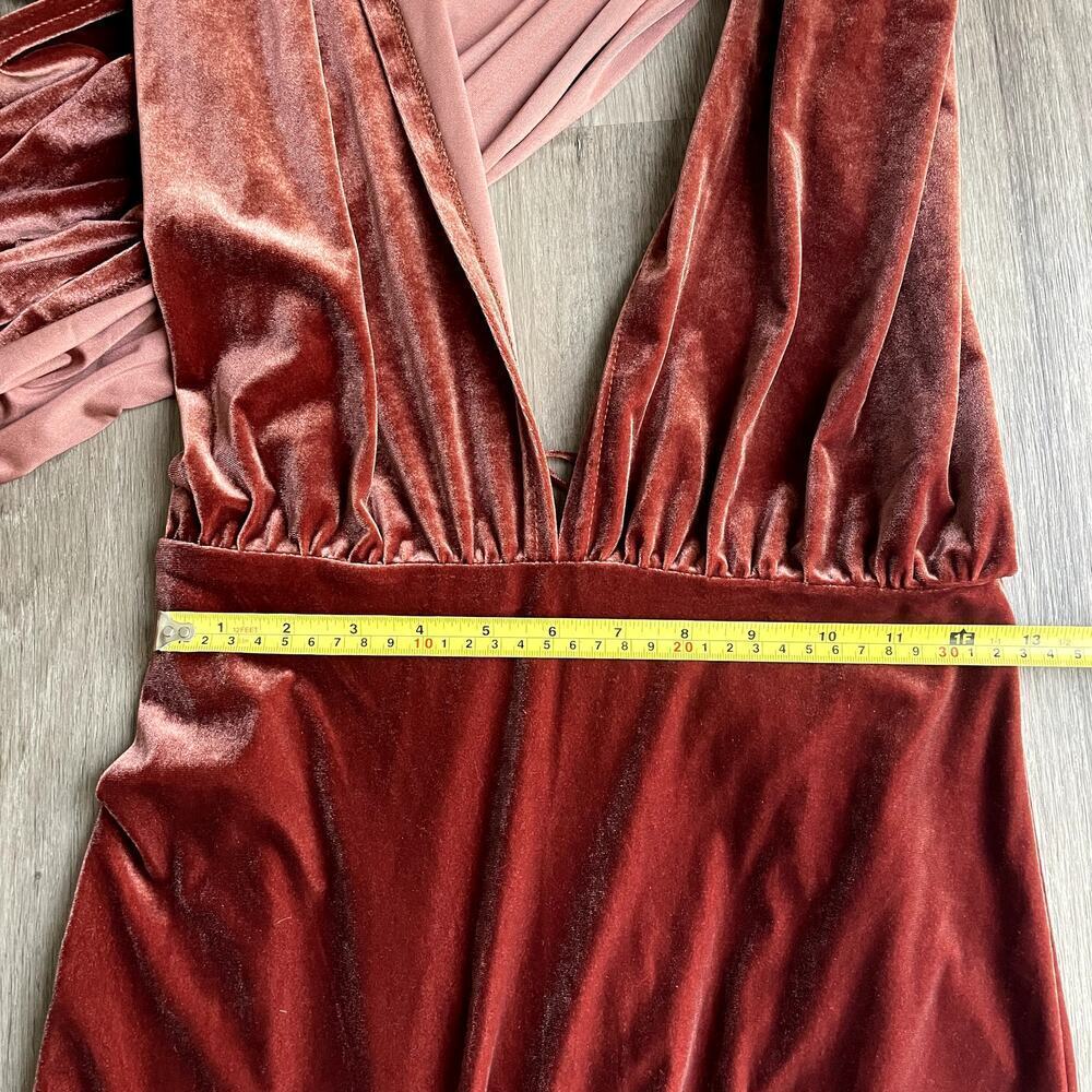 REVELRY Micah Convertible Velvet Dress in Terracota XS​​​ - Picture 10 of 13